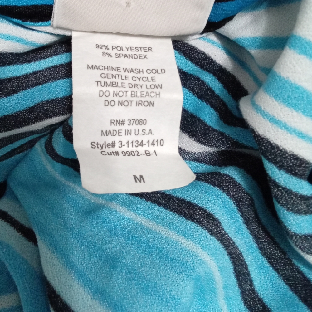 Women’s Blue Striped Button-Down Collared Top - image 6